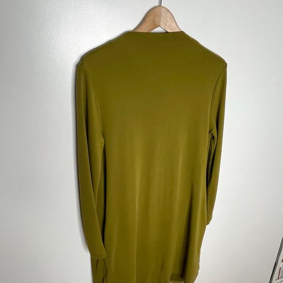 COS Long Sleeve Dress Womens Medium Olive Green Cowl Neck Minimalist Pockets - Picture 8 of 11